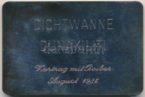 Ausztria 1976. "60 éves az Universale-Bau / Dichtwanne - Dunakiliti" fém emlékplakett &quo...