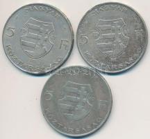 1947. 5Ft Ag "Kossuth" (3x) T:3 Adamo F8.1