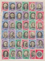 1961 36 db USA levélzáró, ebből 35 db amerikai elnökök