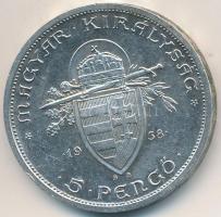 1938. 5P Ag "Szent István" T:2,2- Adamo P8.1