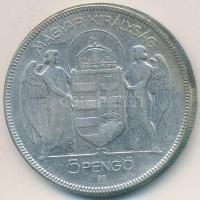 1930. 5P Ag "Horthy jobbra" T:2- Adamo P8