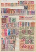 1900-1950 102 db okmánybélyeg berakólapon + 151 db tasakban ömlesztve