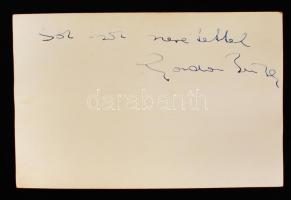 Gordon Zsuzsa színésznő aláírása az őt ábrázoló fotón