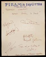 1982 A Piramis Együttes tagjainak, köztük Som Lajos aláírása emléklapon
