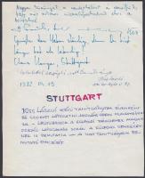 1982 A Piramis Együttes tagjainak, köztük Som Lajos aláírása emléklapon