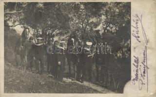 Hadihajó - 4 db régi hadihajókat, matrózokat ábrázoló motívum fotólap, SMS Helgoland, SMS Balaton / ...