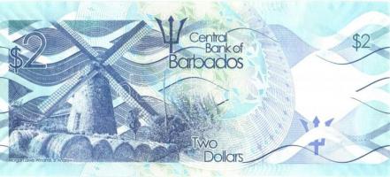 Barbados 2013. 2$ T:I- (hajtatlan)
Barbados 2013. 2 Dollars C:AU (unfolded)