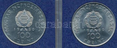 1980. 100Ft "Szovjet-magyar közös űrrepülés" (2x) T:BU Mindkettő eredeti plombált MNB plasztiktokban Adamo EM61