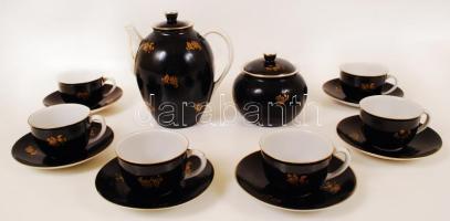 Hollóházi, hiányos kávés készlet, hibátlan, jelzett / Chinaware coffe set complete. Flawless