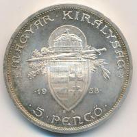 1938. 5P Ag "Szent István" T:2 Adamo P8.1