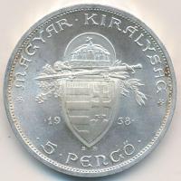 1938. 5P Ag "Szent István" T:1-,2 Adamo P8.1