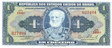 Brazília 1944. 1C T:I- (hajtatlan) Brazil 1944. 1 Cruzeiro C:AU (unfolded) Krause 132