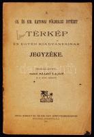 Sárói Szabó Lajos: A cs. és kir. Katonai Földrajzi Intézet térkép és egyéb kiadványainak jegyzéke. Budapest, 1902. Grill Károly. 23 p. 1 kih. mell. Papírkötésben