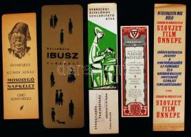cca 1930-1960 5 db papír és műanyag könyvjelző
