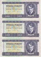 1990. 500Ft (4x) sorszámkövetőek T:II (szép papír)