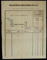 1852 Buda, házadó kiszabása az 1852. évre. Ritka!