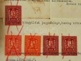 1934 Gyoma, Kner Izidor Könyvnyomdája által kiállított számla és elismervény Kner Izidor kézjegyével...