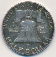 Amerikai Egyesült Államok 1954. 1/2$ Ag "Franklin" T:3  USA 1954. Half Dollar Ag "Franklin" C:F  Krause KM# 199