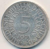 NSZK 1971D 5M Ag T:2- GFR 1971D 5 Mark Ag C:VF Krause KM#112.1