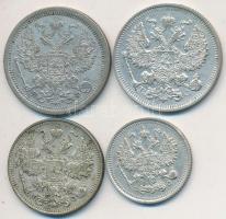 Oroszország 1877-1915. 10k Ag + 15k Ag + 20k Ag (2x) T:vegyes
Russia 1877-1915. 10 Kopeks Ag + 15 Ko...
