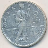 Románia 1910. 2L Ag T:3 Romania 1910. 2 Lei Ag C:F