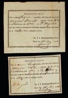 1835-1838 Raab (Győr), 2 db német nyelvű feladóvevény