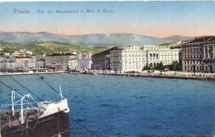 Trieste, Riva del Mandracchio, Molo S. Carlo / port, Danubio ship