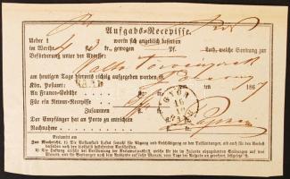 1859-1867 Raab(Győr), 3 db ovál- és körbélyegzős feladóvevény, az egyiken szárazpecséttel