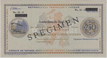 Hollandia DN "Amszterdami Bank" 250G utazási csekk "SPECIMEN" T:I Netherlands ND "Amsterdamsche Bank" 250 Gulden travellers cheque "SPECIMEN" C:UNC