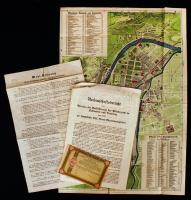 1857-1859 Sopron, Augsburg, Vegyes nyomtatvány tétel-A soproni kereskedő- és iparkamara német nyelvű választási rendje, 1 db utalvány, lótenyésztéssel kapcsolatos számadási jelentés Schwabenre és Neuburgra vonatkozóan, és Inssbruck térképe