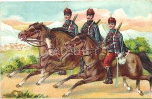 Hungarian hussars, litho (EK)