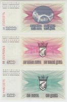 Bosznia-Hercegovina 1992. 100D + 500D + 1000D T:I
Bosnia-Herzegovina 1992. 100 Dinara + 500 Dinara +...