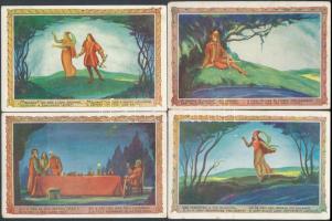 Vörösmarty Mihály: Szép Ilonka - 10 darabos háború előtti képeslap sorozat Szűcs Pál festményeivel