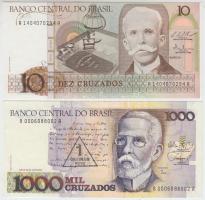 Brazília 1986-1989. 10C + 1000C T:I Brazil 1986-1989. 10 Cruzados + 1000 Cruzados C:UNC Krause 209,216
