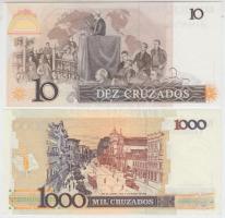 Brazília 1986-1989. 10C + 1000C T:I
Brazil 1986-1989. 10 Cruzados + 1000 Cruzados C:UNC
Krause 209,2...