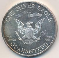 Amerikai Egyesült Államok 1977. "Liberty Lobby - George Washington / 1SE" Ag emlékérem (31.73g/0.999/39mm) T:BU USA 1977. "Liberty Lobby - George Washington / One Silver Eagle" Ag medal (31.73g/0.999/39mm) C:BU