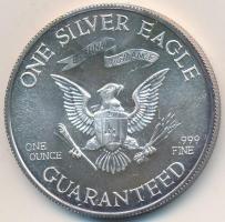 Amerikai Egyesült Államok 1977. "Liberty Lobby - George Washington / 1SE" Ag emlékérem (31.73g/0.999/39mm) T:BU USA 1977. "Liberty Lobby - George Washington / One Silver Eagle" Ag medal (31.73g/0.999/39mm) C:BU