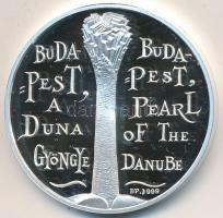 Lebó Ferenc (1960-) 2003. MKB "125 éves Budapest" Ag(0.999) emlékérem (31,1g/42,5mm) díszt...