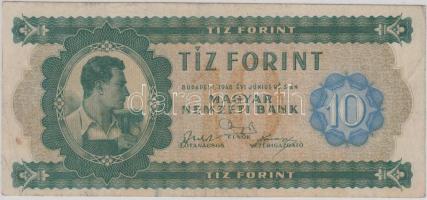 1946. 10Ft T:II-,III Hungary 1946. 10 Forint C:aVF Adamo F1