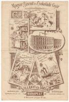 1898 Magyar Biscuit és Csokoládégyár dekoratív litho számla /Ung. Biscuit u. Schokoladenfabrik Litho Zierrechnung