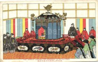 Heian-kyo, Kyoto; Heian Palace, Shishinden, the throne coronation ceremony (b)