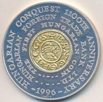 Lebó Ferenc (1960-) 1996. "MKB/Honfoglalás 1100. évfordulójára-első magyar pénzérme" Ag em...