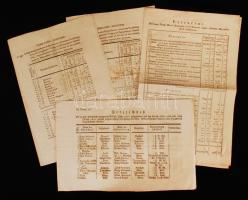 1815-1826 A Nemzeti Múzeum felállítására szánt pénzalap latin nyelvű kimutatásai, Temes vármegye pénzügyi kimutatásai + Temesvár mezőgazdasági kimutatás a megye településeiről, német és latin nyelvű dokumentum az 1825-ös katonai évben feladott és elkeveredett levelekről