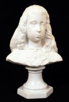 Herendi büszt, fehér mázas, jelzett, hibátlan, m:21,5 cm