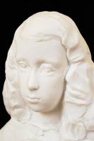 Herendi büszt, fehér mázas, jelzett, hibátlan, m:21,5 cm