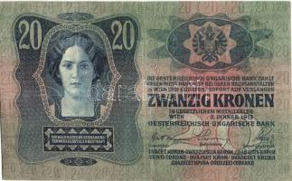 1913. 20K román körbélyegzővel T:III Adamo K17Be