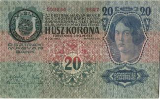 1913. 20K román körbélyegzővel T:III
Adamo K17Be