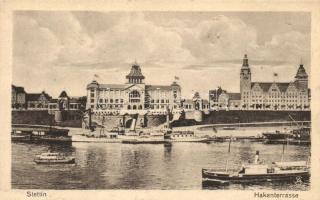 Szczecin, Stettin; Hakenterrasse / port, steamships (fl)