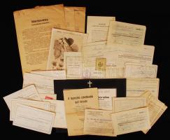 1883-1941 Vegyes nyomtatvány tétel-körözvény munkások részére, fogyasztási szövetkezetek igazi ábrázata, botanikával kapcsolatos lap, gyászjelentés, stb.