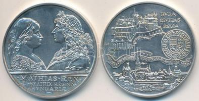 1990. 500Ft Ag + 500Ft Ag "Mátyás király" pár T:BU Dísztokban, tanúsítvánnyal